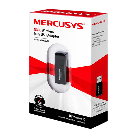 Adapter USB  MERCUSYS MW300UM, Negru, 4 image