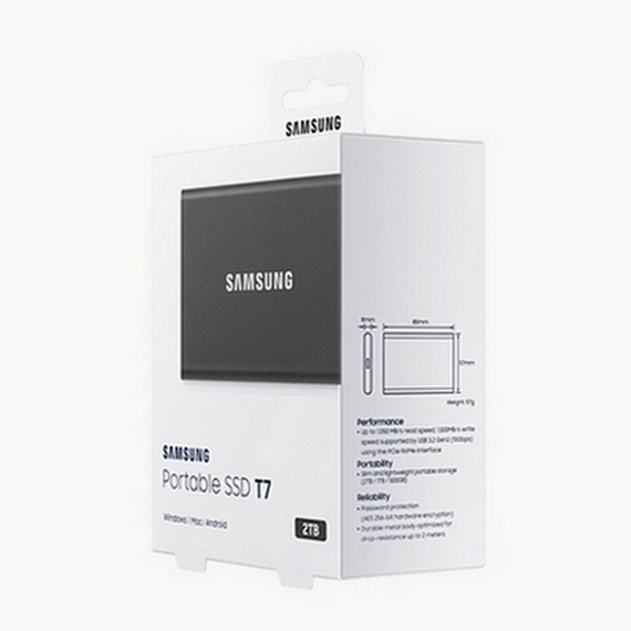 SSD portabil extern Samsung Portable SSD T7, 2 TB, Grey (MU-PC2T0T/WW), 5 image
