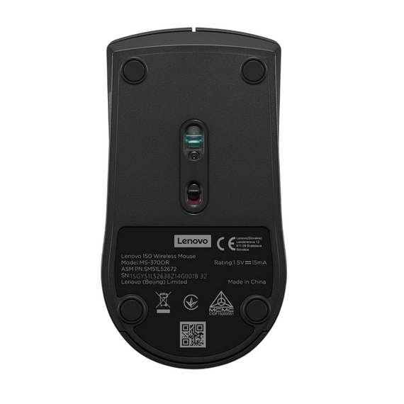 Mouse Wireless Lenovo 150, Negru, 2 image