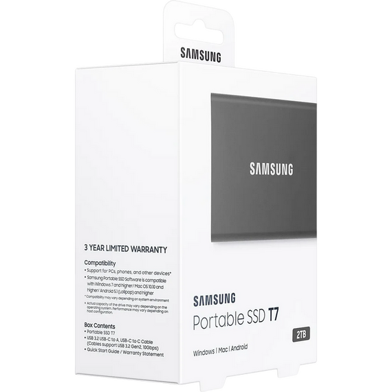 SSD portabil extern Samsung Portable SSD T7, 2 TB, Grey (MU-PC2T0T/WW), 9 image