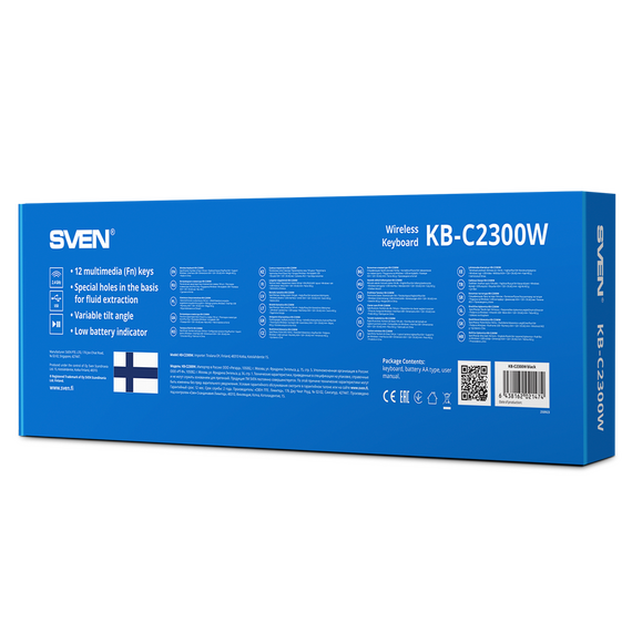 Tastatură SVEN KB-C2300W, Fără fir, Negru, 3 image