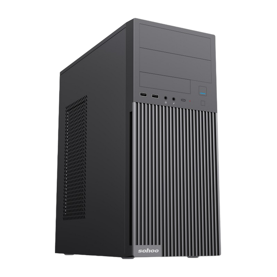 Carcasă PC Sohoo 2815BK, Midi-Tower, ATX, Negru