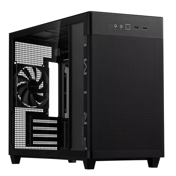Carcasă PC ASUS Prime AP201 Tempered Glass Edition, Mini-Tower, Negru