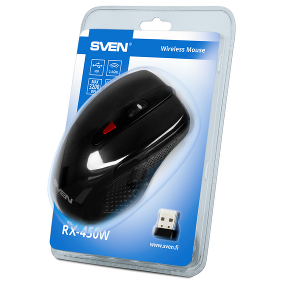 Mouse Wireless SVEN RX-450W, Negru, 8 image