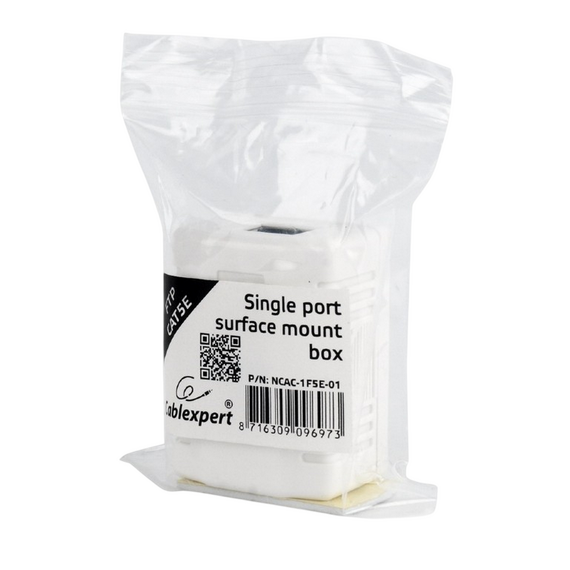 Priză pentru montare pe perete Cablexpert NCAC-1F5E-01, Alb, 2 image