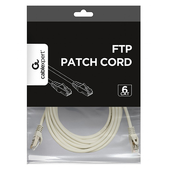 Patch cord Cablexpert PP6-5M/W, Cat6 FTP , 5m, Alb, 4 image