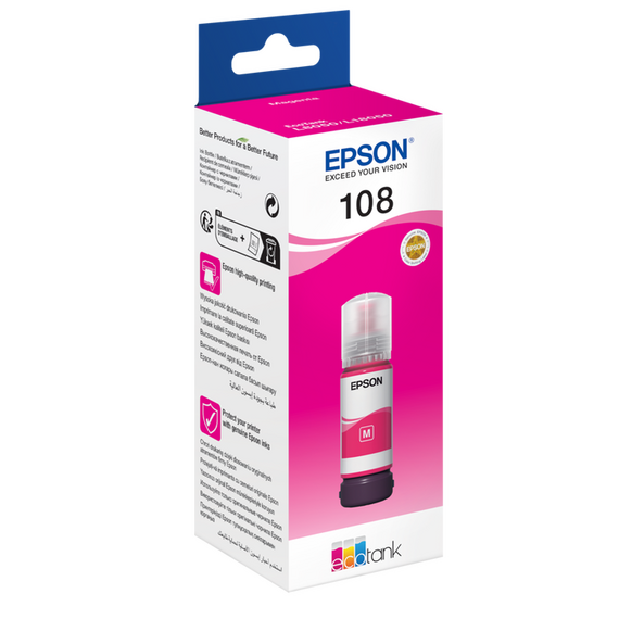 Recipient de cerneală Epson 108 EcoTank, 70ml, Magenta, 7 image