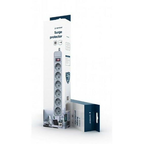 Prelungitor electric Gembird GMB SPG6-B-10C, 6 Prize, 3 m, Alb, 3 image