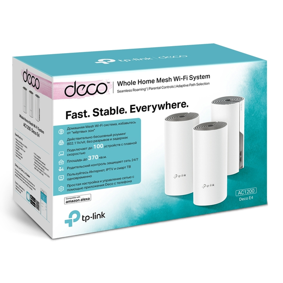 Sistem Wi-Fi Mesh TP-LINK Deco E4 (3-pack), Alb, 2 image