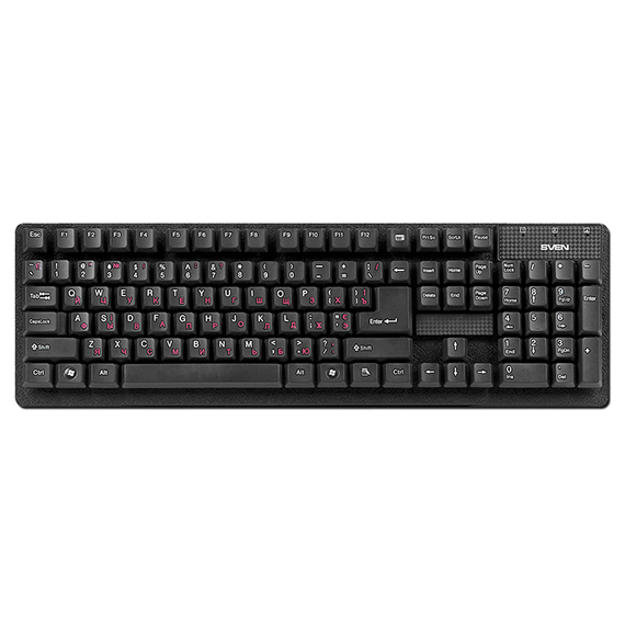 Tastatură SVEN Standard 301, Cu fir, Negru, 3 image