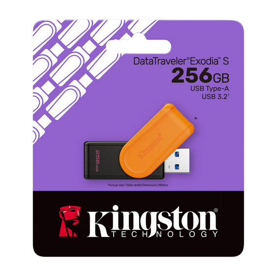 Memorie USB Kingston DataTraveler Exodia S, 256GB, Negru | Portocaliu, 3 image