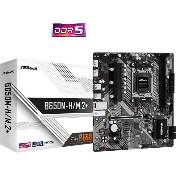 Placă de bază ASRock B650M-H/M.2+, AM5, AMD B650, Micro-ATX