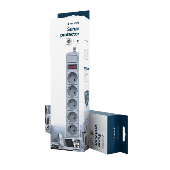 Prelungitor electric Gembird GMB SPG6-B-10C, 6 Prize, 3 m, Alb, 2 image