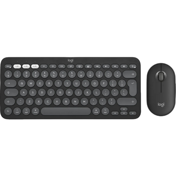 Set Tastatură + Mouse Logitech Pebble 2 Combo, Fără fir, Grafit
