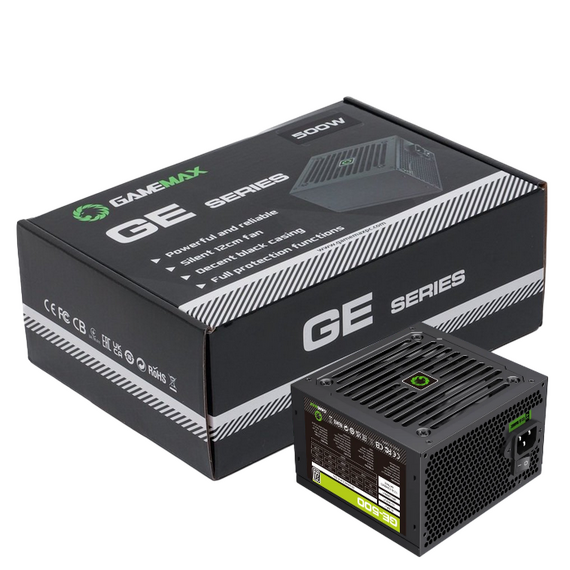 Sursă Alimentare PC Gamemax GE-500, 500W, ATX, Nemodular, 3 image