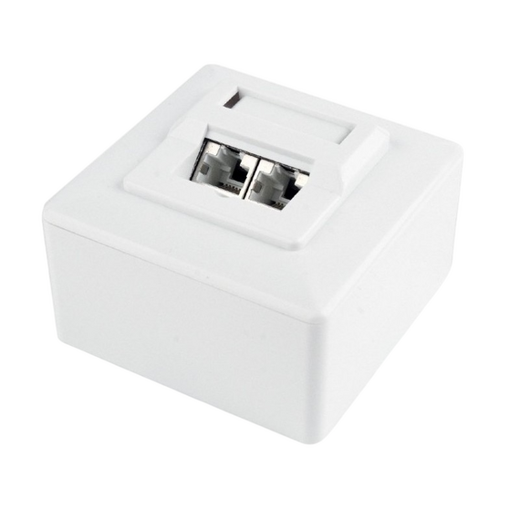 Priză pentru montare pe perete Cablexpert MVS-2S6-01, Alb, 3 image