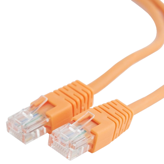 Patch cord Cablexpert PP12-0.5M/O, CAT5e UTP, 0,5m, Portocaliu, 5 image