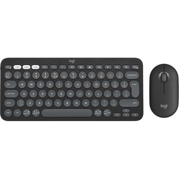 Set Tastatură + Mouse Logitech Pebble 2 Combo, Fără fir, Grafit, 7 image