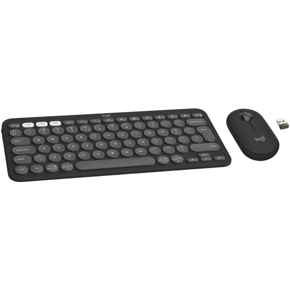 Set Tastatură + Mouse Logitech Pebble 2 Combo, Fără fir, Grafit, 6 image