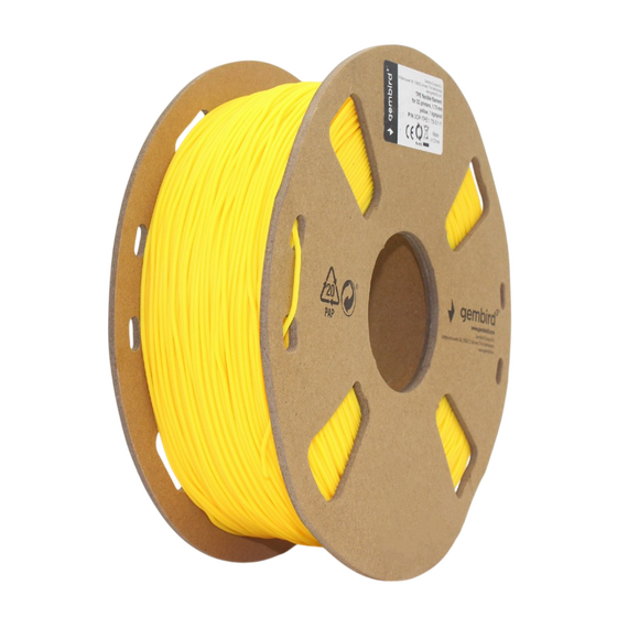 Filament pentru imprimantă 3D Gembird 3DP-TPE1.75-01-Y, TPE, Galben, 1.75 mm, 1kg