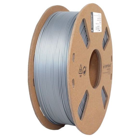 Filament pentru imprimantă 3D Gembird 3DP-PLA1.75-01-S, PLA, Argint, 1.75 mm, 1 kg