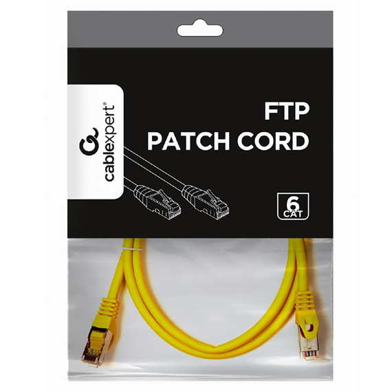 Patch cord Cablexpert PP6-1M/Y, Cat6 FTP , 1m, Galben, 6 image