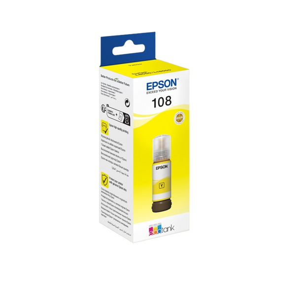 Recipient de cerneală Epson 108 EcoTank, 70ml, Galben, 2 image