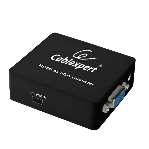 Convertor Video/Audio Cablexpert DSC-HDMI-VGA-001,  - VGA D-Sub + 3.5 mm Jack, Negru, 4 image