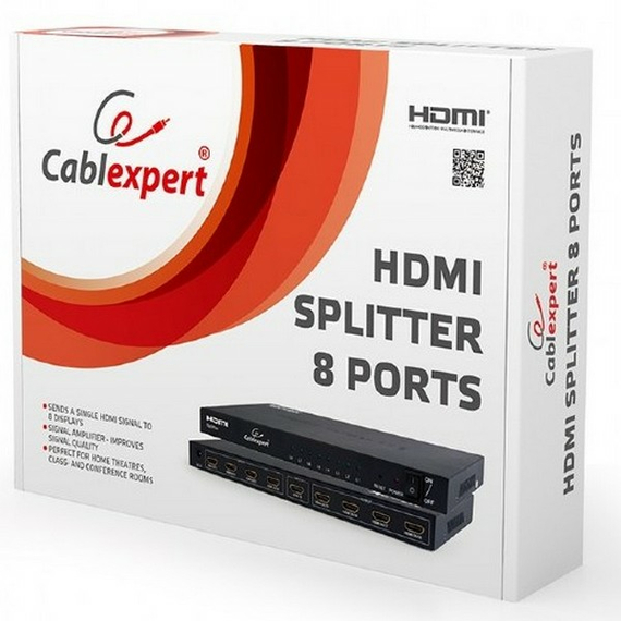 Splitter HDMI Cablexpert DSP-8PH4-03, HDMI (F) - , Negru, 2 image