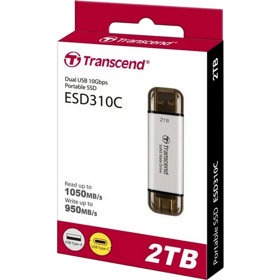 SSD portabil extern Transcend ESD310S, 2 TB, Argintiu (TS2TESD310S), 3 image