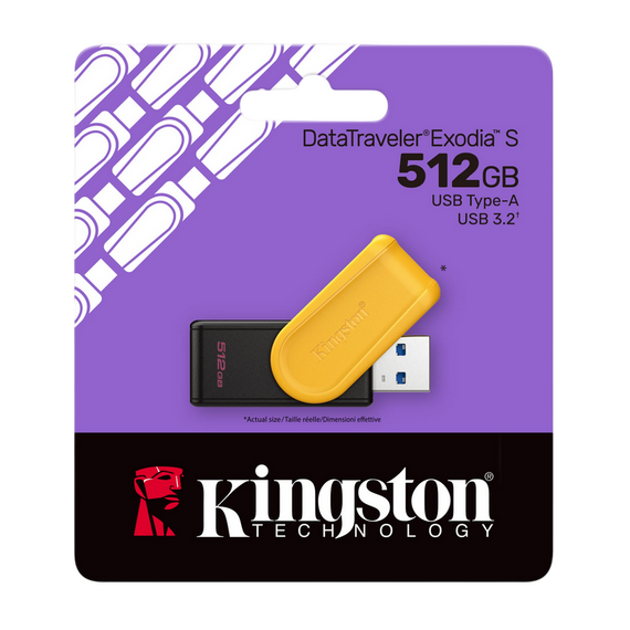 Memorie USB Kingston DataTraveler Exodia S, 512GB, Negru | Galben, 3 image