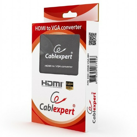 Convertor Video/Audio Cablexpert DSC-HDMI-VGA-001,  - VGA D-Sub + 3.5 mm Jack, Negru, 5 image