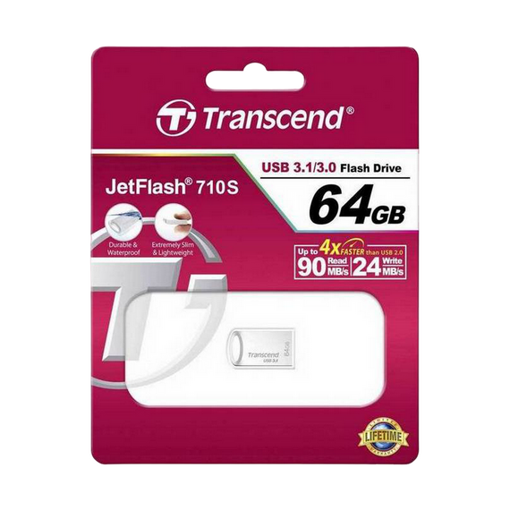 Memorie USB Transcend JetFlash 710, 64GB, Argintiu, 8 image