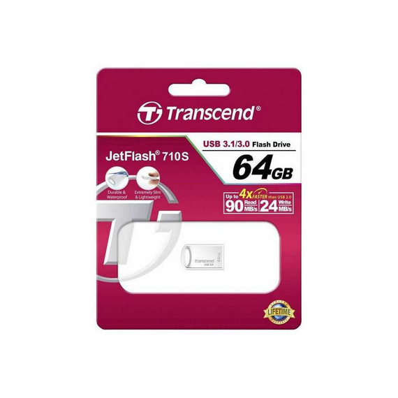 Memorie USB Transcend JetFlash 710, 64GB, Argintiu, 7 image