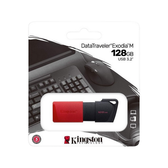 Memorie USB Kingston DataTraveler Exodia M, 128GB, Negru/Rosu, 3 image