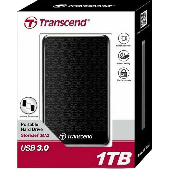 HDD portabil extern Transcend StoreJet 25A3, 1 TB, Negru (TS1TSJ25A3K), 6 image