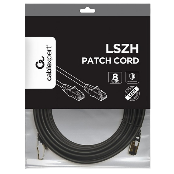 Patch cord Cablexpert PP8-LSZHCU-BK-5M, Cat8 S/FTP, 5m, Negru, 6 image
