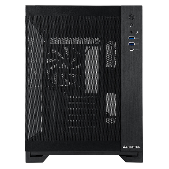 Carcasă PC Chieftec Visio Air, Mini-Tower, Fără PSU, Negru, 2 image