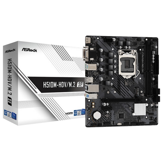 Placă de bază ASRock H510M-HDV/M.2 SE, LGA1200, Intel H470, Micro-ATX