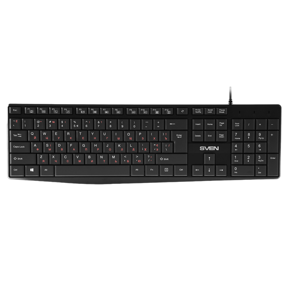 Tastatură SVEN KB-S305, Cu fir, Negru