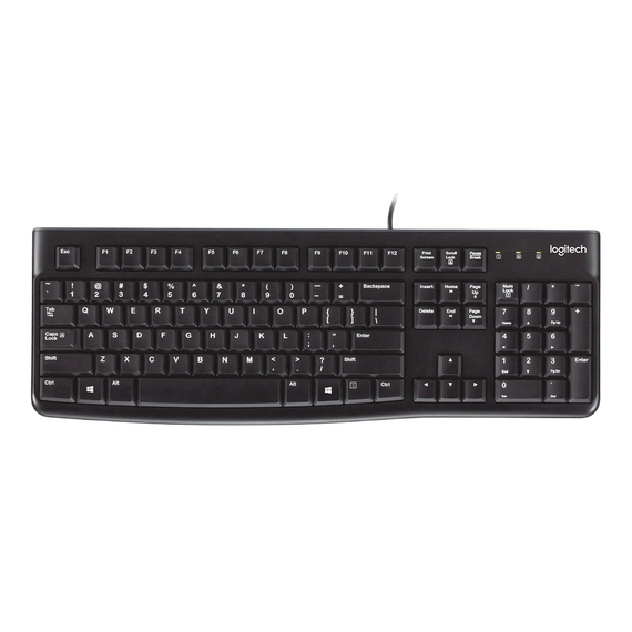 Tastatură Logitech K120, Cu fir, Negru