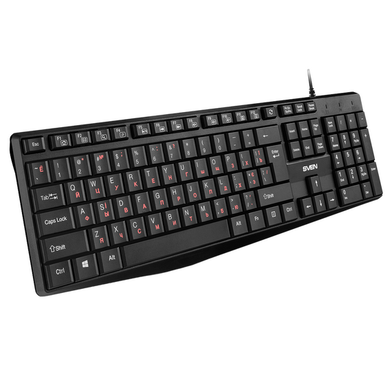 Tastatură SVEN KB-S305, Cu fir, Negru, 2 image