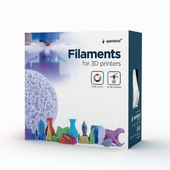 Filament pentru imprimantă 3D Gembird 3DP-ABS1.75-01-BW, ABS, Albastru | Alb , 1.75 mm, 1 kg, 2 image