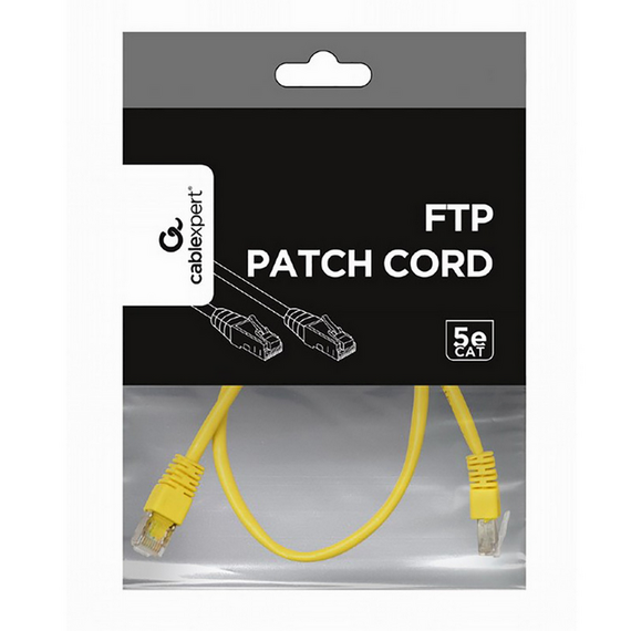 Patch cord Cablexpert PP22-0.5M/Y, Cat5e FTP, 0,5m, Galben, 2 image