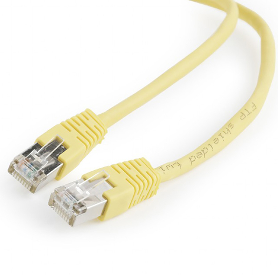 Patch cord Cablexpert PP22-0.5M/Y, Cat5e FTP, 0,5m, Galben, 3 image