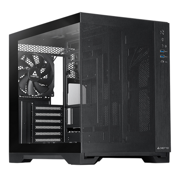 Carcasă PC Chieftec Visio Air, Mini-Tower, Fără PSU, Negru