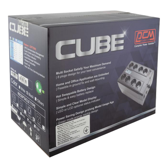 Sursă de alimentare neîntreruptibilă PCM CUB-1000E, Offline, 1000VA, Turn, 3 image