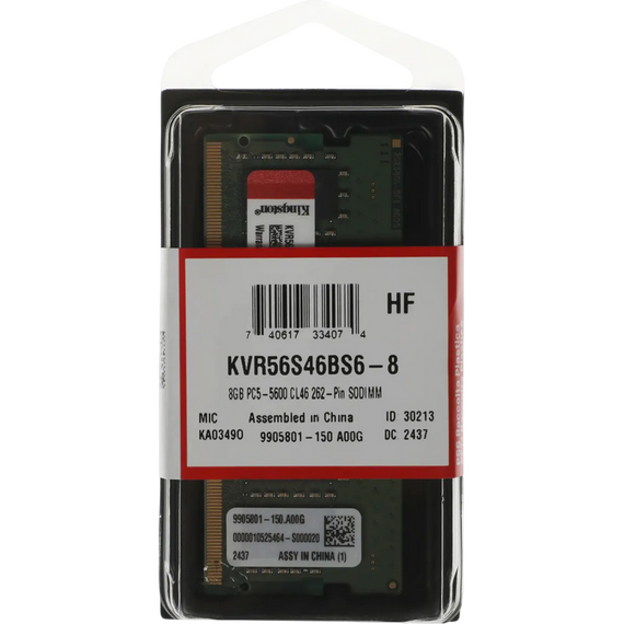 Memorie RAM Kingston ValueRAM, DDR5 SDRAM, 5600 MHz, 8GB, KVR56S46BS6-8, 2 image