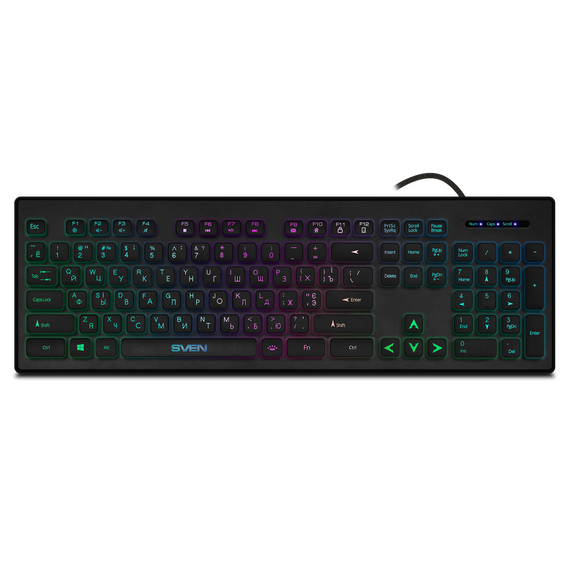 Tastatură SVEN KB-C7500EL, Cu fir, Negru