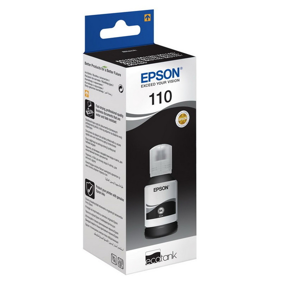 Recipient de cerneală Epson 110 EcoTank, C13T03P14A, Negru, 2 image